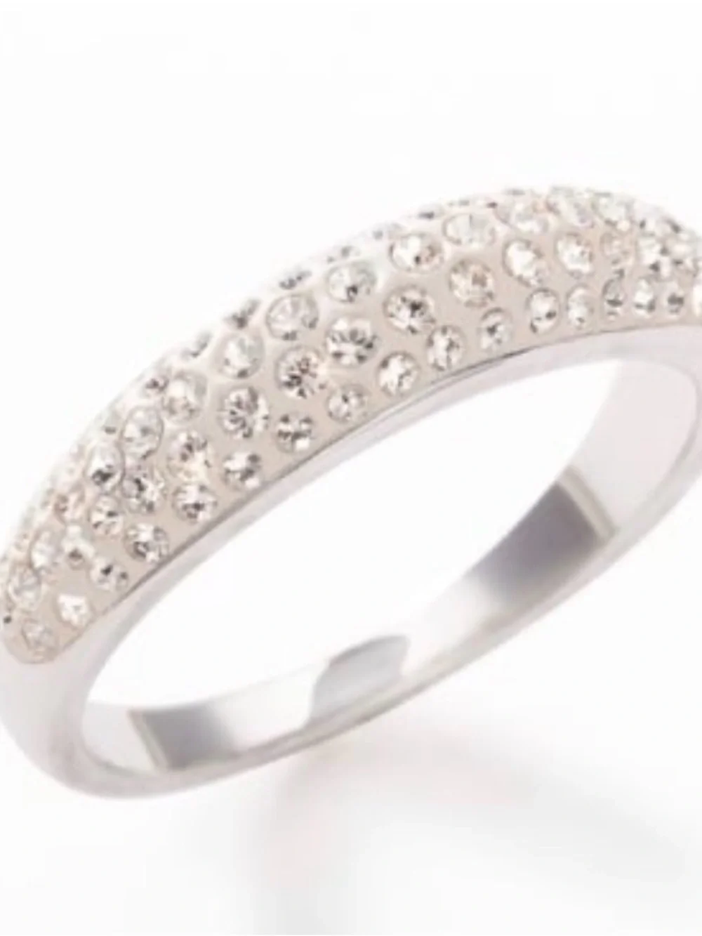 SET of 2 Touchstone Crystal LUNA rings size 8 pave crystals gold and rhodium NIB